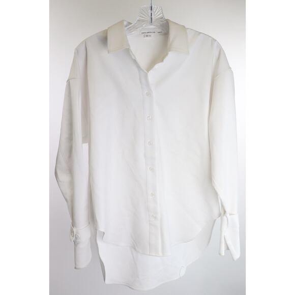 Good American TABBED POPLIN SHIRT GWT0108 WHITE001 Size 00/0 - Picture 1 of 6